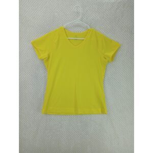 Arc'teryx Women's Large Yellow Short Sleeve V-Neck Workout Shirt *READ*